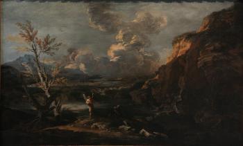 Salvator Rosa : Landscape with Tobit and the angel